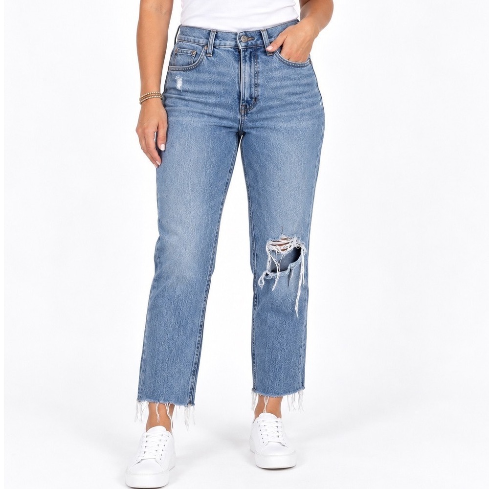 Madewell The Perfect Vintage Jean High Rise Distressed Straight Leg Denim 25